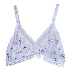 Auden Pale Purple Semi Sheer Lace Bralette, XL